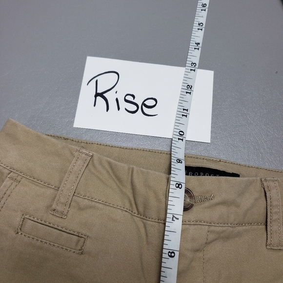 Aeropostale skinny dark tan khakis uniform pants women's size 0 - Picture 9 of 11